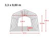 TP Basic 3,3x9,6m takarmánytároló sátor PVC 800N ponyvával, zöld