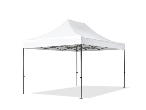 TP 3x4,5m összecsukható 800N acél pavilon, 4 db oldalfallal, ablak nélkül,  tűzálló