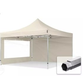   TP 4x4m összecsukható 800N alumínium pavilon, 2 db oldalfallal - krém