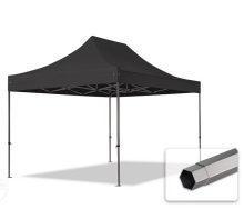   Professional összecsukható sátrak PREMIUM 350g/m2 ponyvával, acélszerkezettel, oldalfal nélkül - 3x4,5m fekete