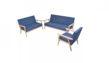 VID 3 részes kék dizájn kanapé szett