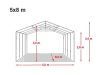 Party šator 5x8m, bočna visina:2,6m-PROFESSIONAL DELUXE 550g/m2-posebno jaka čelična konstukcija
