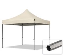   Professional összecsukható sátrak PREMIUM 350g/m2 ponyvával, acélszerkezettel, oldalfal nélkül - 3x3m krém