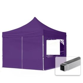   TP 3x3m összecsukható alumínium pavilon, 4 db oldalfallal - lila