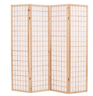 VID 4 paneles, természetes, japán stílusú paraván 160 x 170 cm