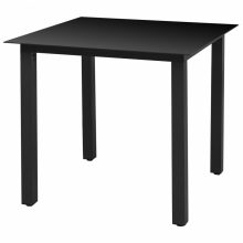   VID Alumínium és üveg kerti étkezőasztal fekete színben [80 x 80 x 74 cm]