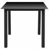 VID Alumínium és üveg kerti étkezőasztal fekete színben [80 x 80 x 74 cm]