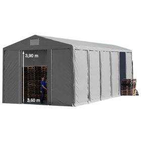   TP Vario 8x12m 4m oldalmagas raktársátor, bejárat típusa: eltolható