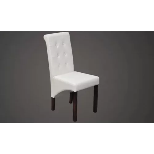  2 db fehér műbőr étkezőszék