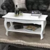  2 szintes fehér MDF dohányzóasztal 