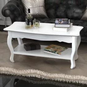  2 szintes fehér MDF dohányzóasztal 