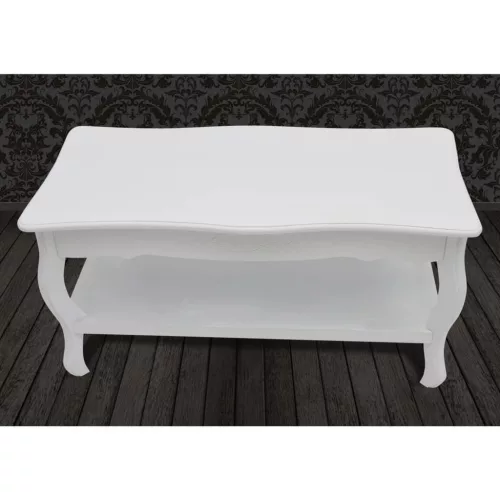  2 szintes fehér MDF dohányzóasztal 