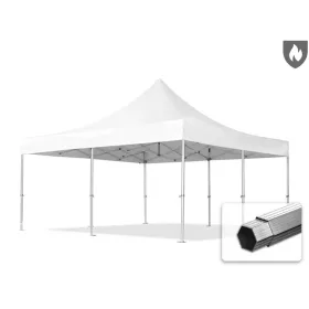   TP 5x5m összecsukható 850N alumínium pavilon, oldalfal nélkül, nehezen éghető - fehér