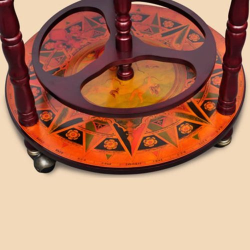  földgömb alakú eukaliptuszfa bárszekrény/bortartó állvány 