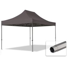   Professional összecsukható sátrak PREMIUM 350g/m2 ponyvával, acélszerkezettel, oldalfal nélkül - 3x4,5m sötétszürke
