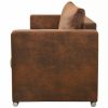 VID 3 személyes barna kanapé antik bőrhatással