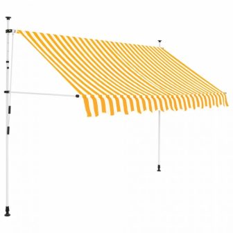 VID Manuálisan feltekerhető napellenző- 250 cm - sárga fehér csíkokkal