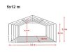 Party šator 5x12m-PROFESSIONAL DELUXE  550g/m2-posebno jaka čelična konstukcija