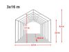 Party šator 3x16m, bočna visina:2,6m-PROFESSIONAL DELUXE 550g/m2-posebno jaka čelična konstukcija
