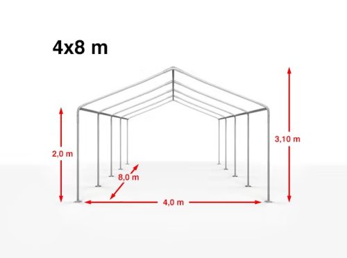 TP 4x8m standard rendezvénysátor, PE 350 - fehér