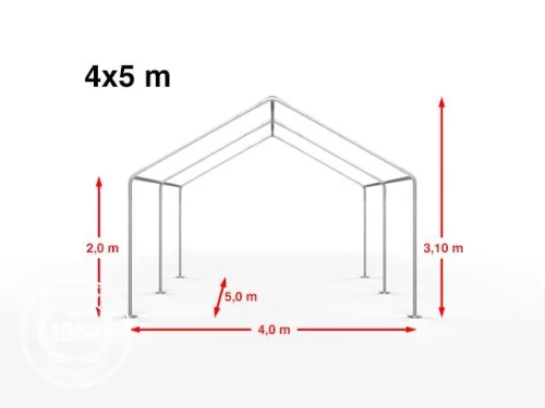 TP 4x4m standard rendezvénysátor, PE 450 - fehér