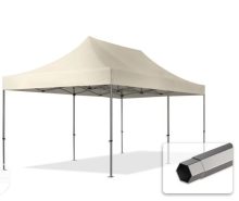   Professional összecsukható sátrak PREMIUM 350g/m2 ponyvával, acélszerkezettel, oldalfal nélkül - 3x6m krém