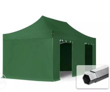  Professional összecsukható sátrak PROFESSIONAL 400g/m2 ponyvával, alumínium szerkezettel, 4 oldalfallal, ablak nélkül - 3x6m zöld