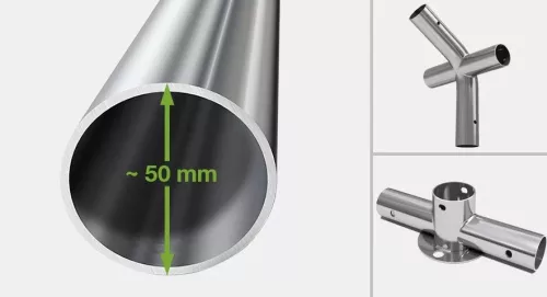 TP Professional 4x12m 2,6m oldalmagas raktársátor PVC 800 ponyvával, fehér