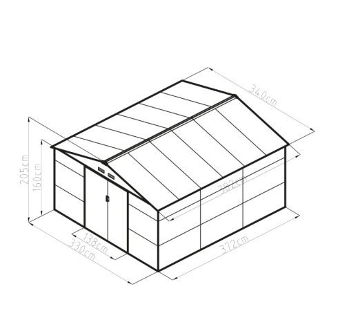 EPT STABIL FÉM KERTI TÁROLÓ 1300 - 340 X 383 CM - BARNA