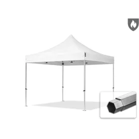   TP 3x3m összecsukható 850N alumínium pavilon, oldalfal nélkül, nehezen éghető - fehér