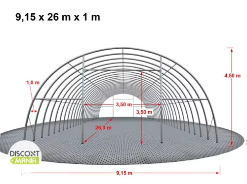 TP HIGHLANDER 9,15x26m erősített ipari sátorcsarnok / mezőgazdasági sátor nehezen éghető PRIMEtex 2300 ponyvával