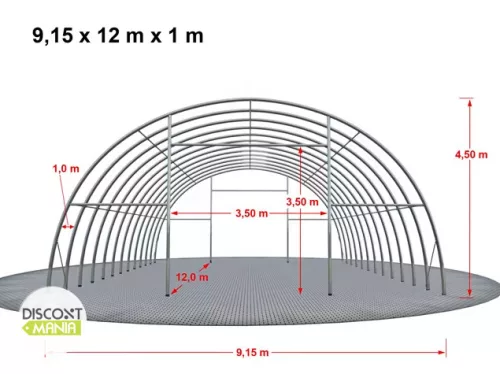 TP HIGHLANDER 9,15x12m erősített ipari sátorcsarnok / mezőgazdasági sátor nehezen éghető PRIMEtex 2300 ponyvával