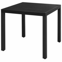   VID Alumínium és WPC kerti étkezőasztal fekete színben [80 x 80 x 74 cm]