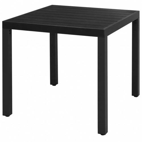 VID Alumínium és WPC kerti étkezőasztal fekete színben [80 x 80 x 74 cm]