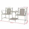 VID 2 db-os acél kerti szék szett - szürke