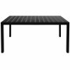 VID Alumínium és WPC kerti étkezőasztal fekete színben [150 x 90 x 74 cm ]