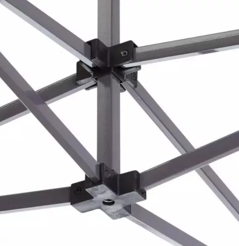 TP 3x4,5m összecsukható 750N acél vázas pavilon, 2 db oldalfallal - sötétszürke