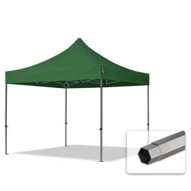   TP 3x3m összecsukható 750N acél vázas pavilon, oldalfal nélkül - zöld