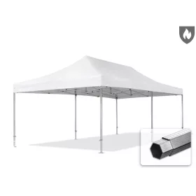  TP 4x8m összecsukható 850N alumínium pavilon, oldalfal nélkül, nehezen éghető - fehér