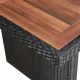 VID kültéri polyrattan és tömör fa étkezőasztal 240 x 90 x 74 cm