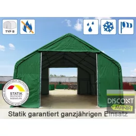   TP Everest 8x12m 3m oldalmagas raktársátor nehezen éghető PRIMEtex 2300 ponyvával, zöld