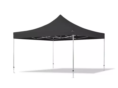 TP 4x4m összecsukható 850N alumínium pavilon, 4 db oldalfallal, nehezen éghető - fekete