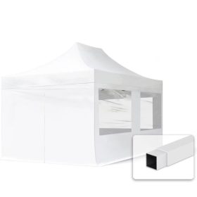   TP 3x4,5m összecsukható acél pavilon, 4 db oldalfallal - fehér