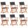 VID fekete textilén - tömör eukaliptuszfa összecsukható szék - 6 db
