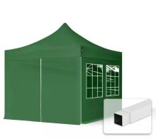   Professional összecsukható sátrak ECO 300g/m2 ponyvával, acélszerkezettel, 4 oldalfallal - 3x3m zöld