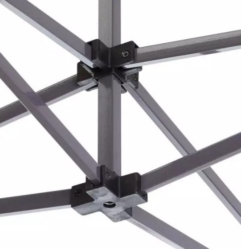 TP 3x3m összecsukható 750N acél vázas pavilon, 2 db oldalfallal - fehér