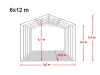 TP Raktársátor 8x12m professional 4m oldalmagassággal, 2300 PRIMEtex-ponyva