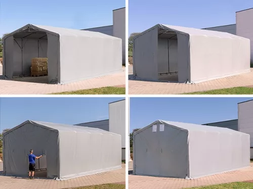 TP Raktársátor 8x12m professional 4m oldalmagassággal, 2300 PRIMEtex-ponyva