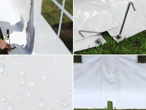 TP 6x6m erősített rendezvénysátor, PVC 750 - fehér - tűzálló