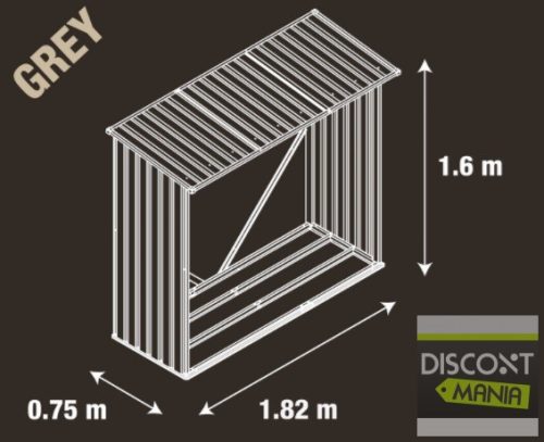 EPT Tüzifatároló 136 - 182 x 75 cm, szürke